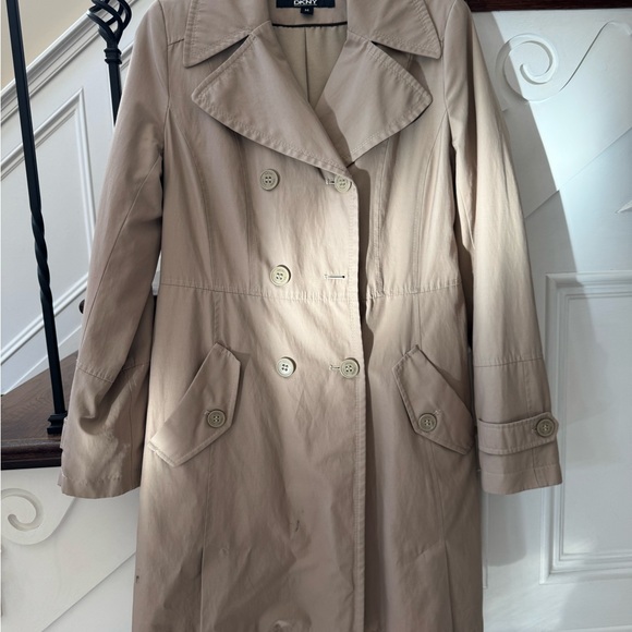 Womens Jacket Cole Haan Trench Coat DKNY Women's Beige Trench Coat